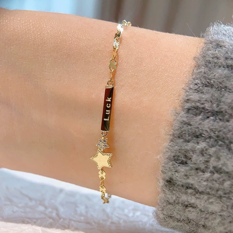 Lucky Star Cross Chain Bracelet