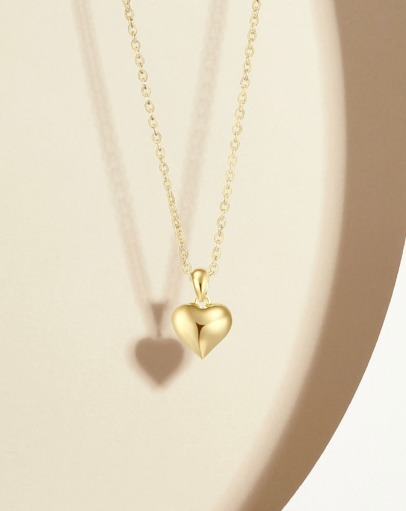 Tiny Spade Heart Charm Necklace