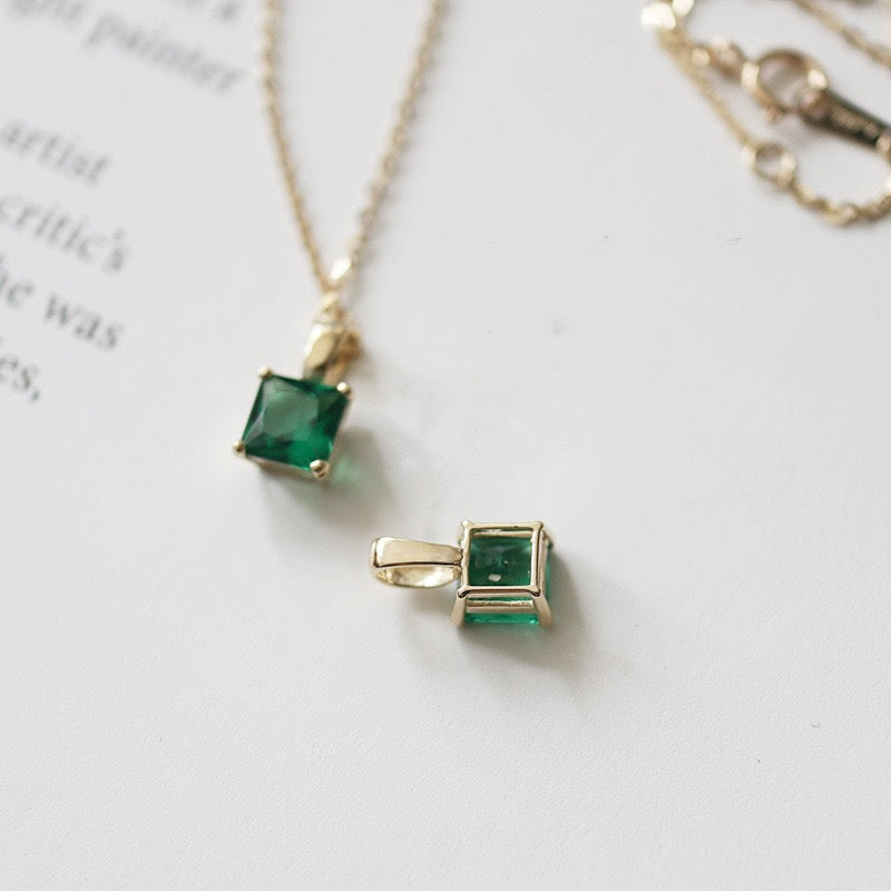 Emerald Glacier Charm Necklace