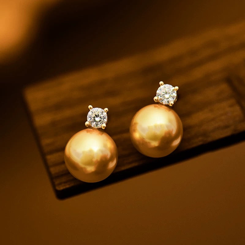 Treasure Pearl Ball Stud Earrings