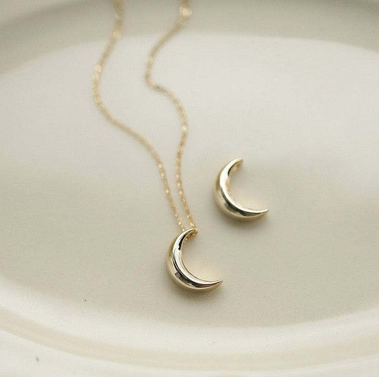 Hanging Crescent Charm Necklace