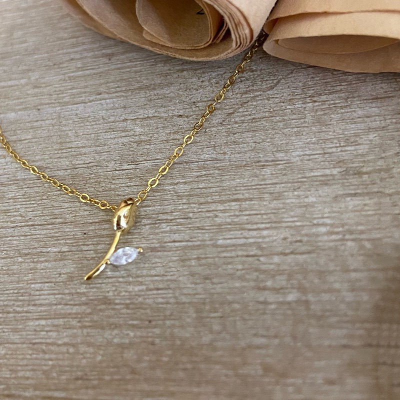 Tulip Flower Charm Necklace