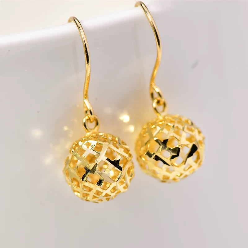 Lace Cage Dome Ear Hook Earrings