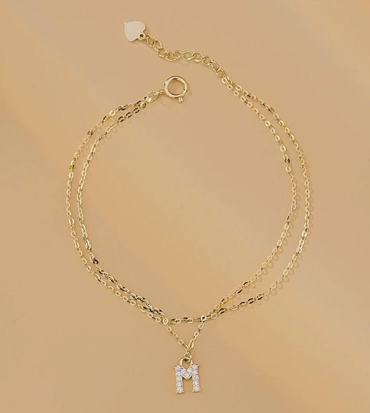 Alphabet Double Chain Anklet