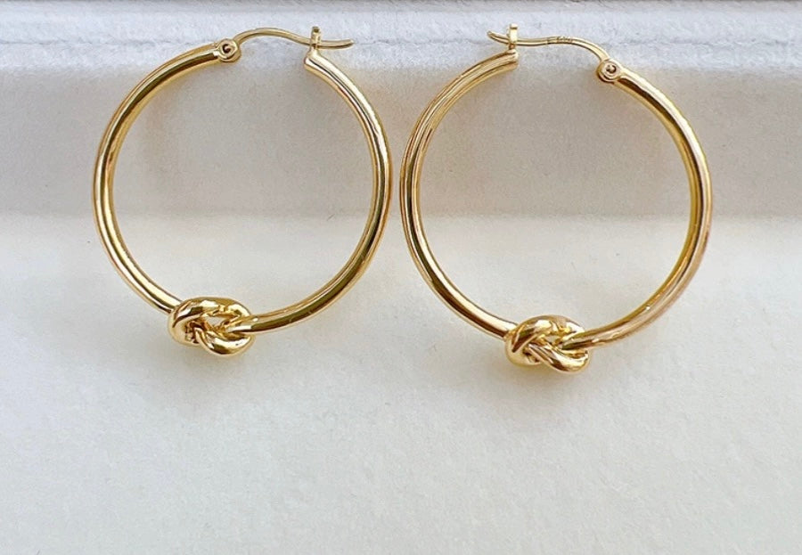 Knotted Hula Hoop Earrings