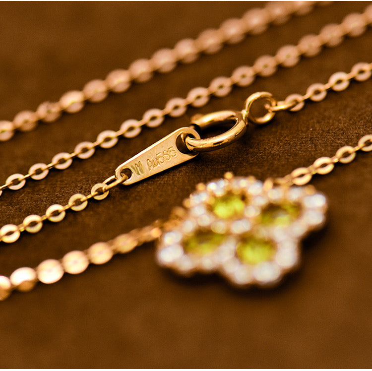 Studded Jewel Flower Necklace