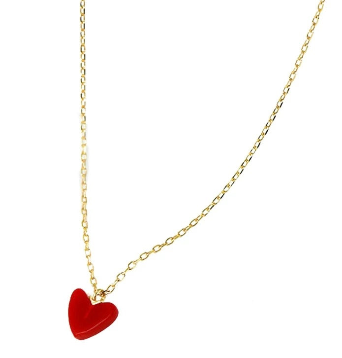 Red Acrylic Heart Necklace