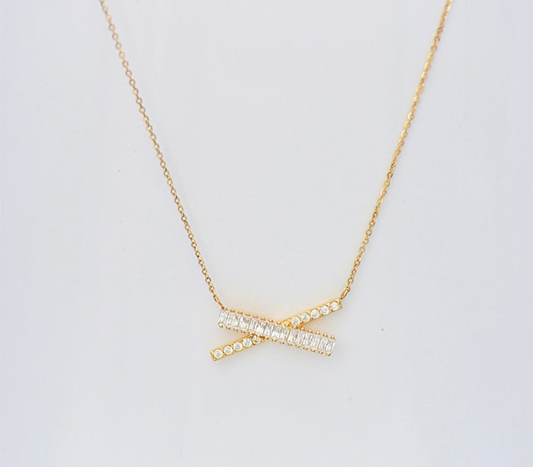 Jagged Panel Cross Necklace