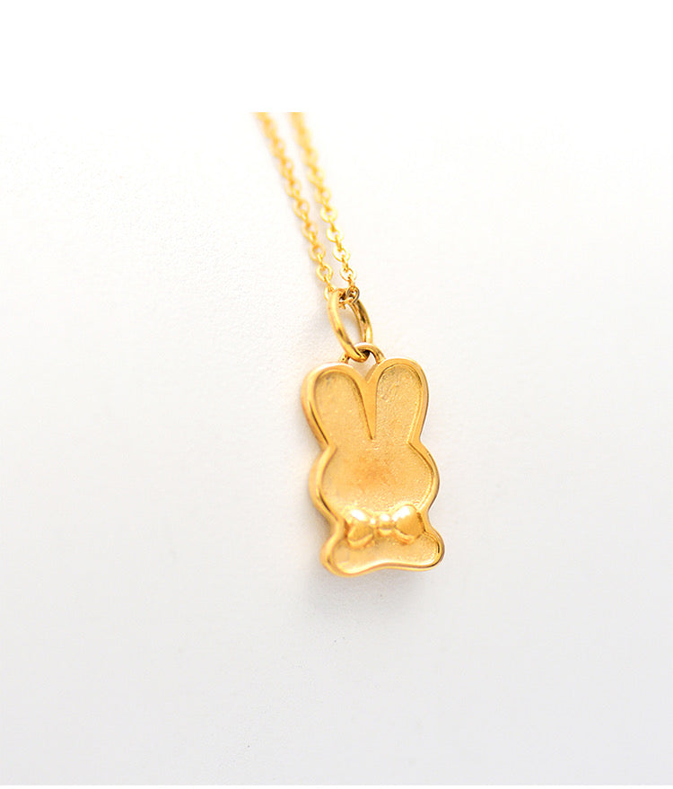 Wafer Bunny Shell Cham Necklace