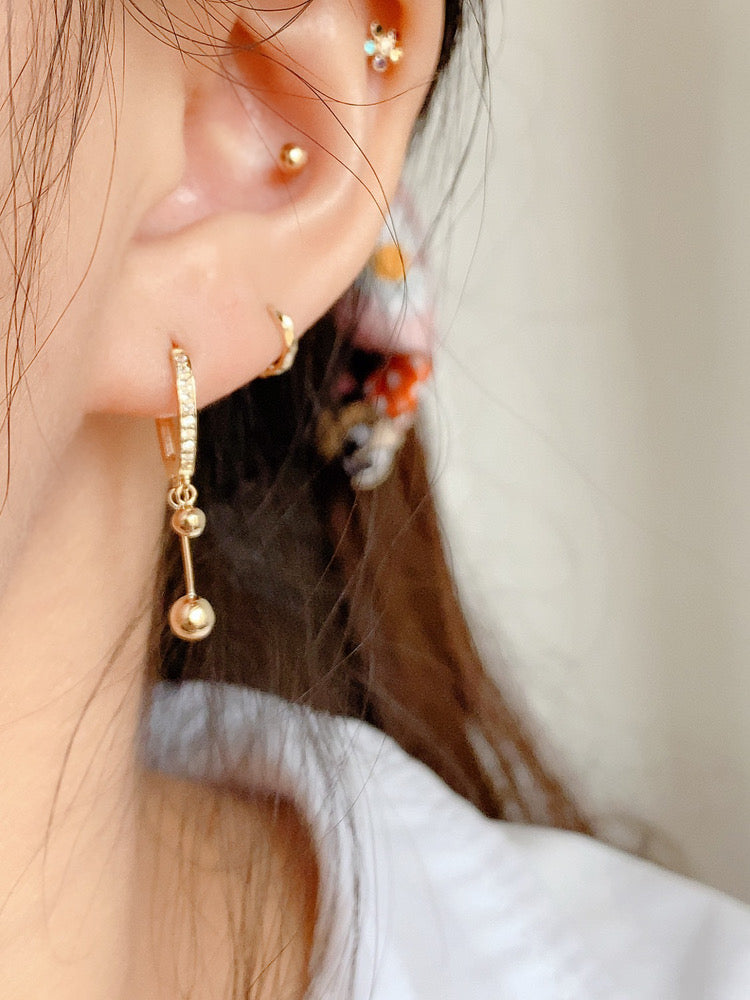 Twin Bell Hoop Earrings