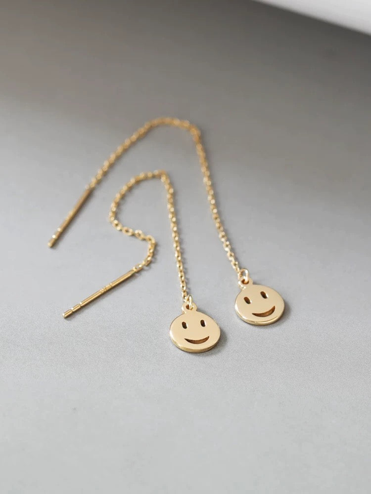 Smiley Face Chain Earrings