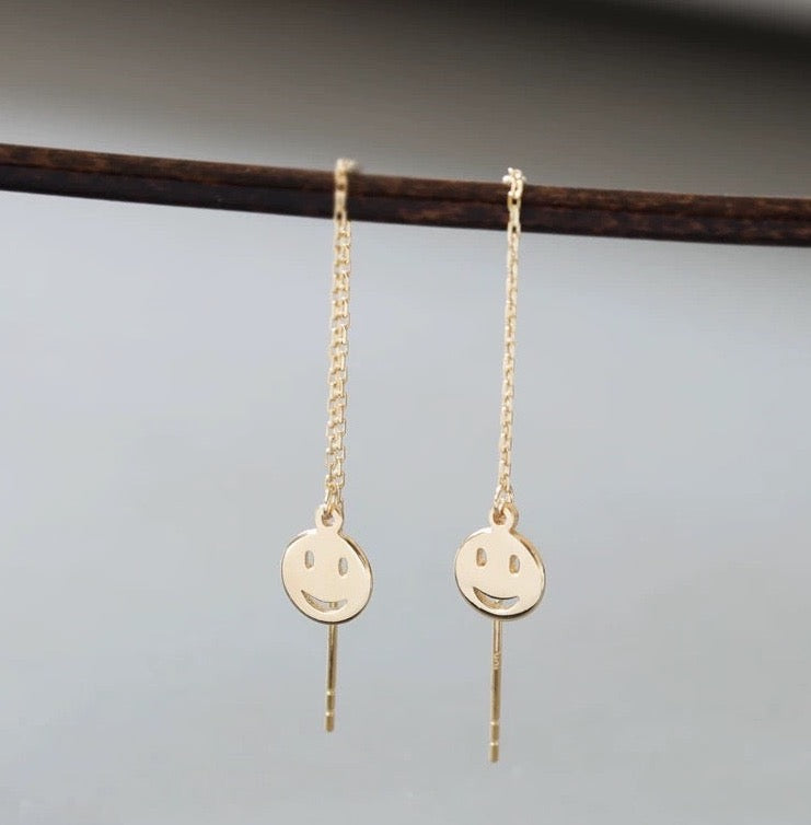 Smiley Face Chain Earrings