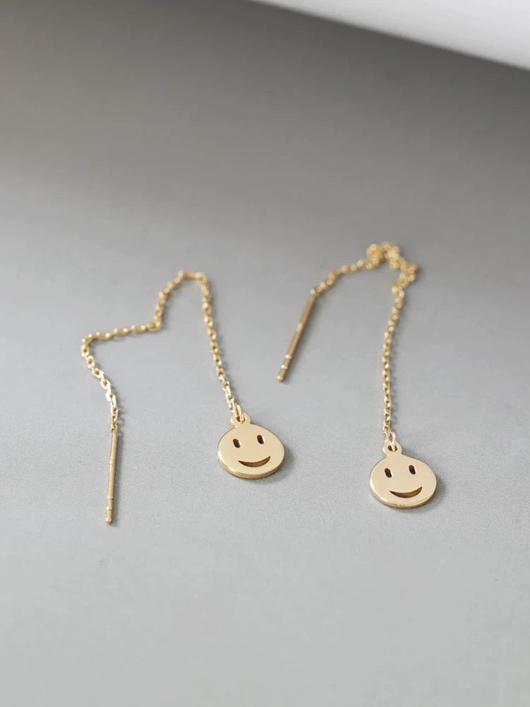 Smiley Face Chain Earrings