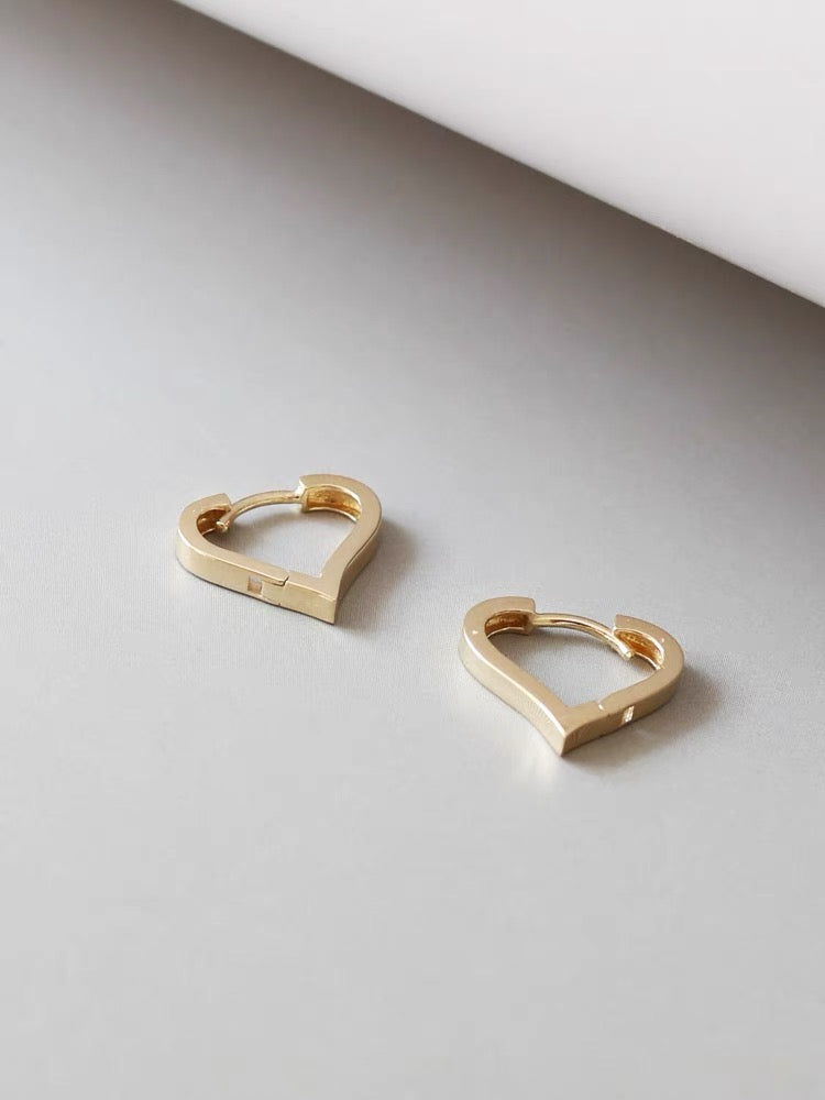 Love Heart Huggie Hoops