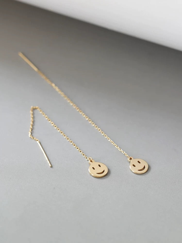 Smiley Face Chain Earrings