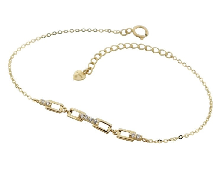 Gemstone Linked Frames Chain Bracelet