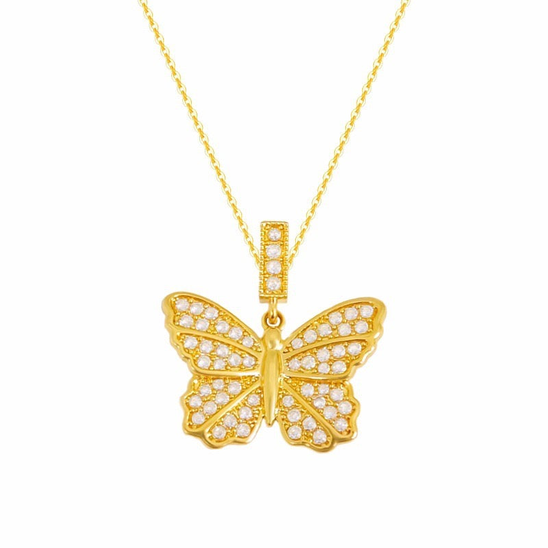 Spotlight Studded Butterfly Charm Pendant