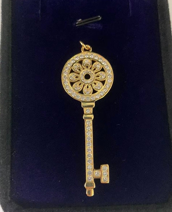 Ancient Studded Key Charm Pendant