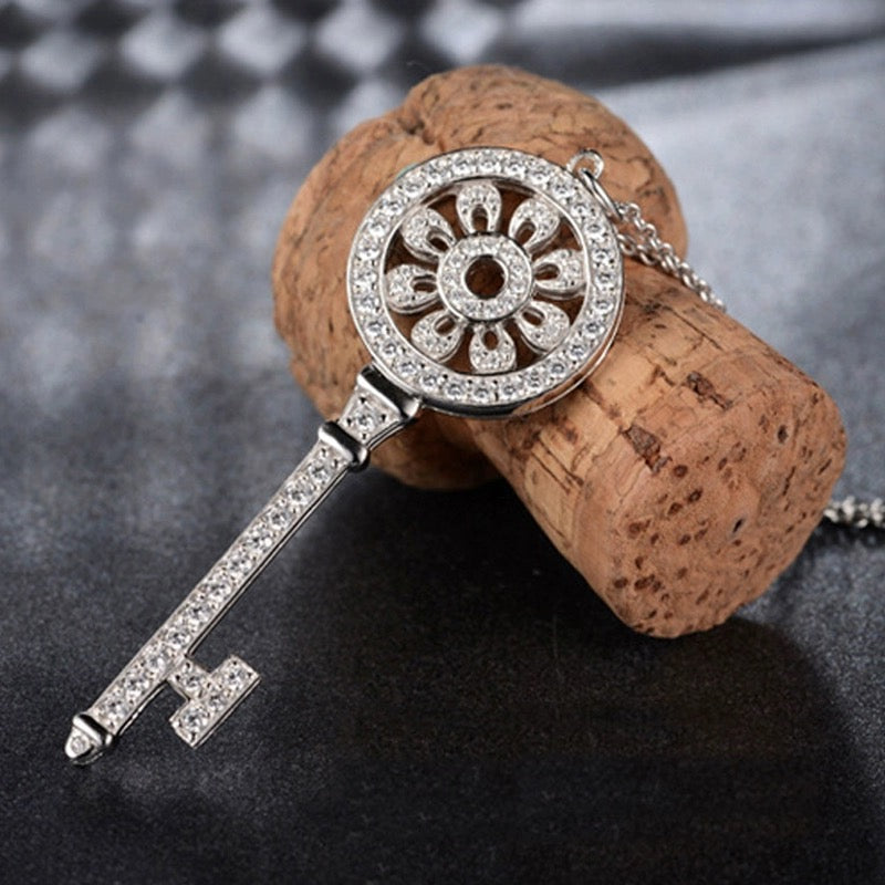 Ancient Studded Key Charm Pendant