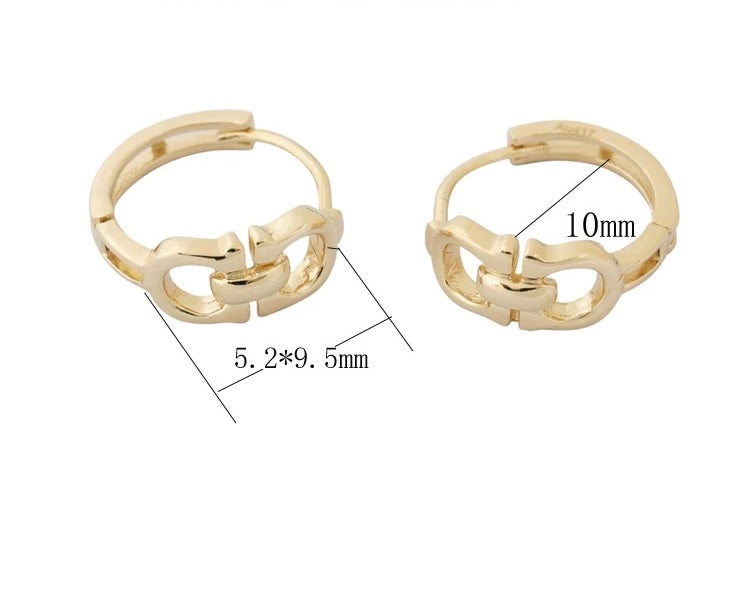 Handle Lock Link Hoop Earrings