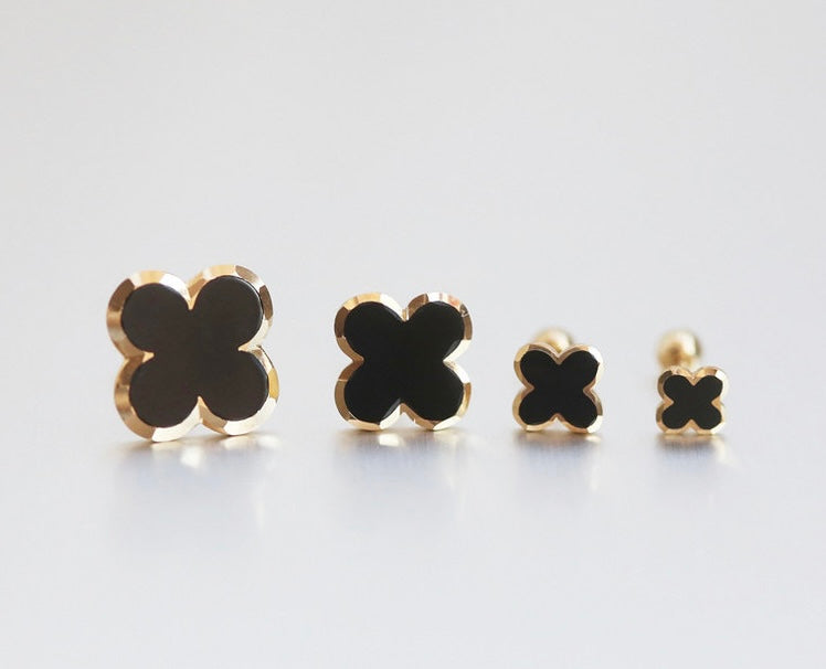 Cut Edge Clover Stud Earrings