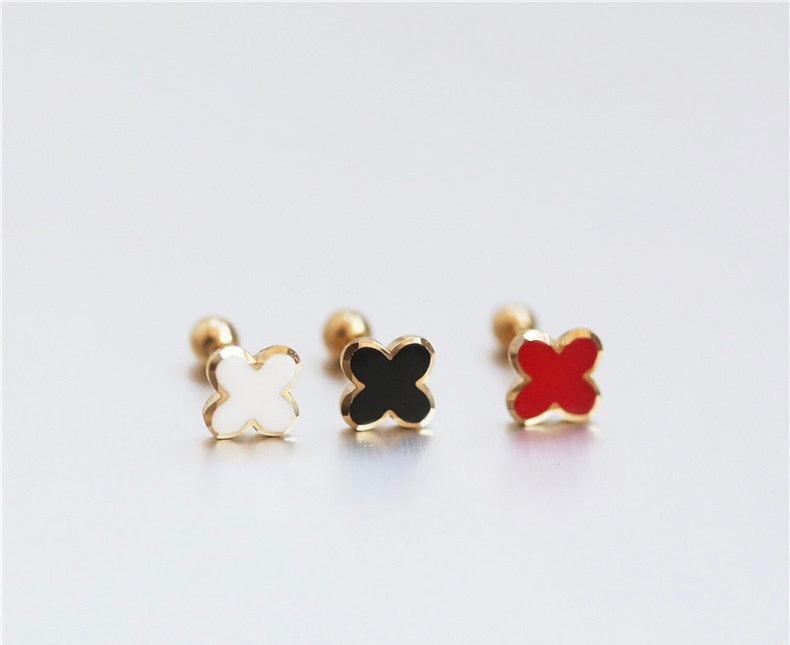 Cut Edge Clover Stud Earrings