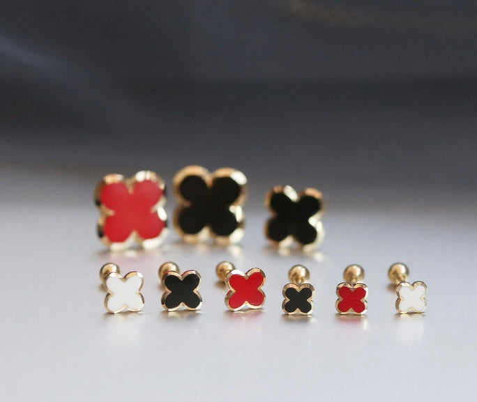 Cut Edge Clover Stud Earrings