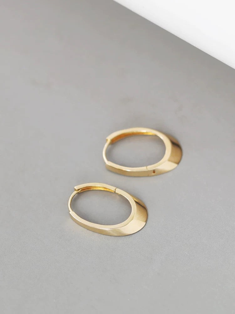 Slanted Horseshoe Hoop Earrings