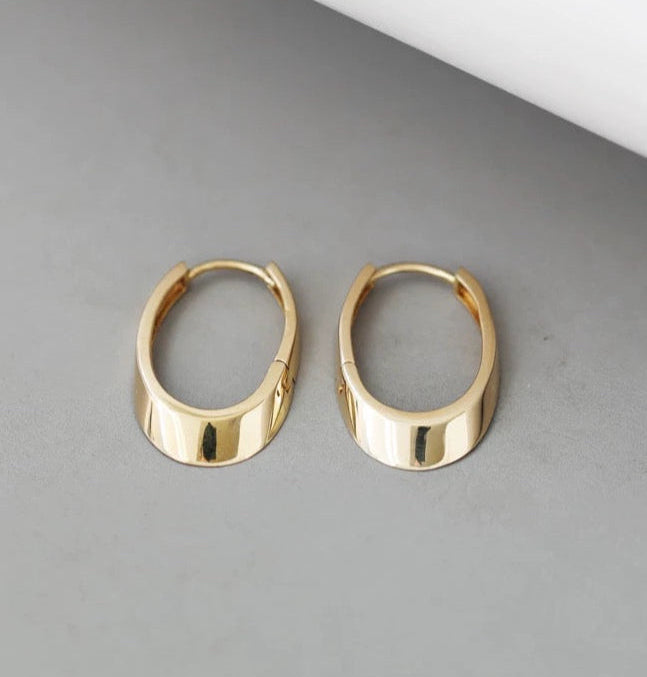 Slanted Horseshoe Hoop Earrings