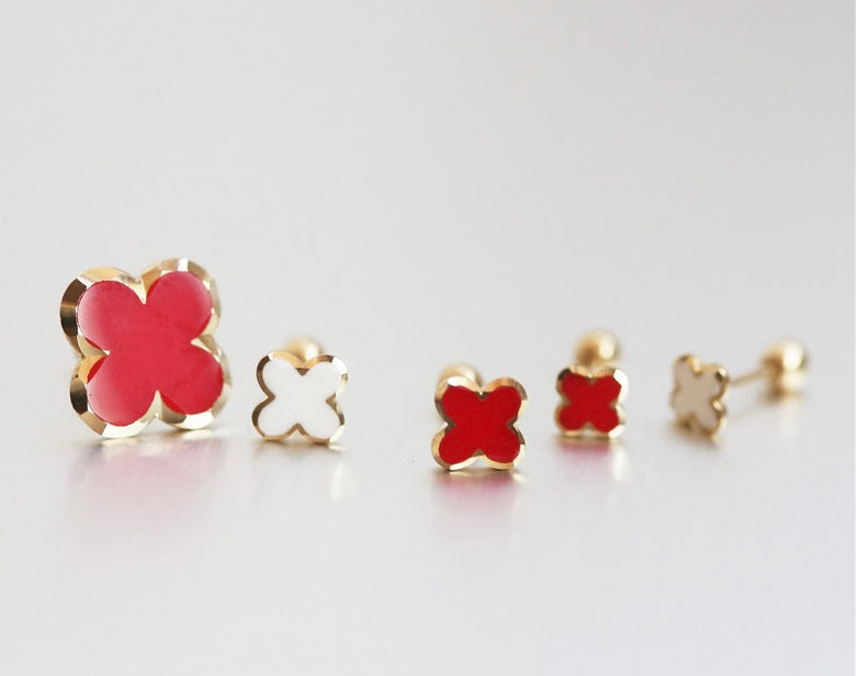 Cut Edge Clover Stud Earrings