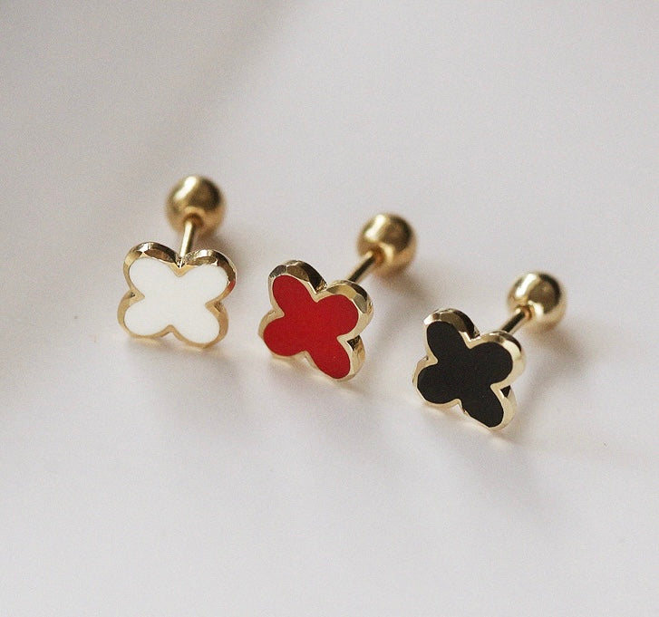 Cut Edge Clover Stud Earrings