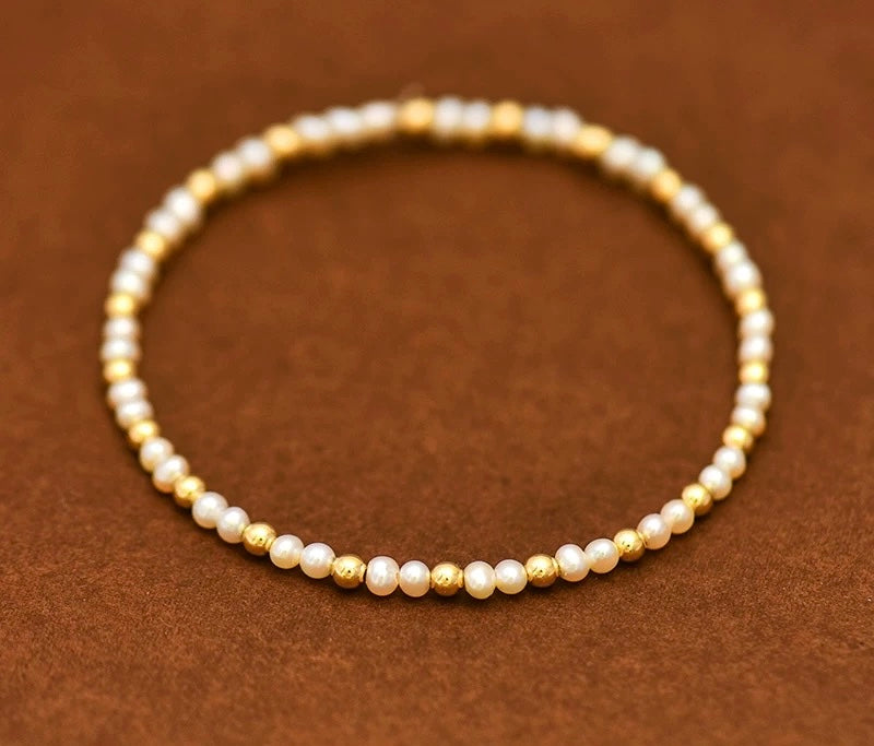 Pearl & Gold Bead Candy Bracelet