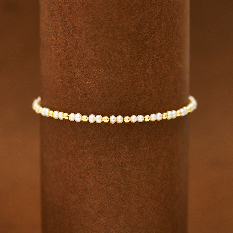 Pearl & Gold Bead Candy Bracelet