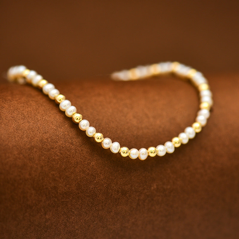 Pearl & Gold Bead Candy Bracelet