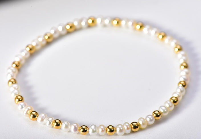 Pearl & Gold Bead Candy Bracelet