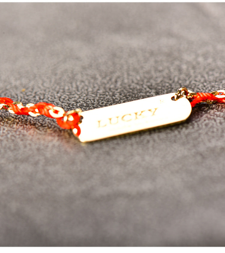 'Good Luck' Tag Red Rope Bracelet