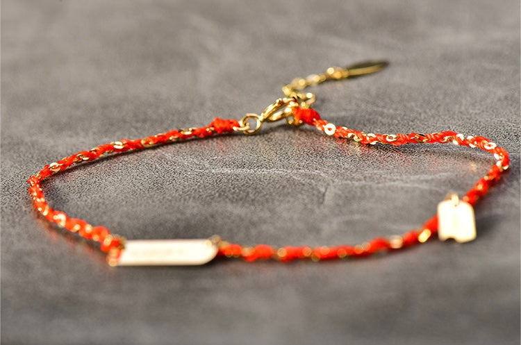 'Good Luck' Tag Red Rope Bracelet