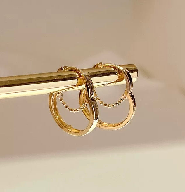 Bottle Chain Hoop Earrings