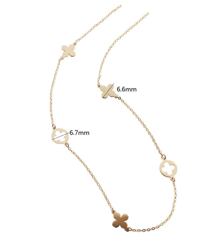 Flower Petal Chain Necklace