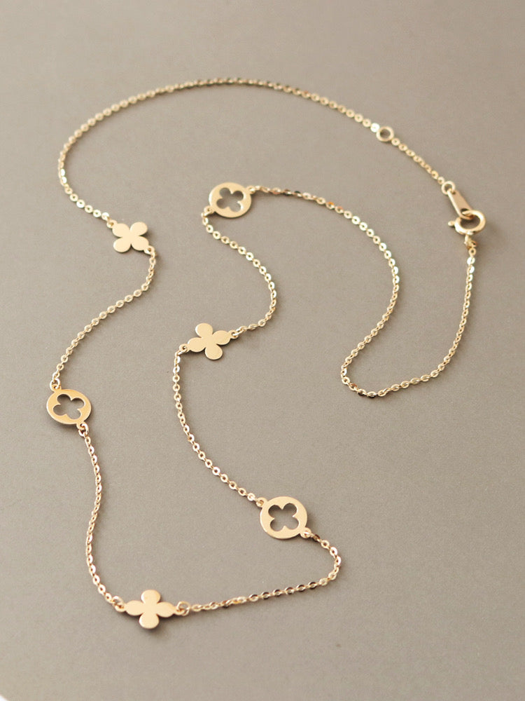 Flower Petal Chain Necklace