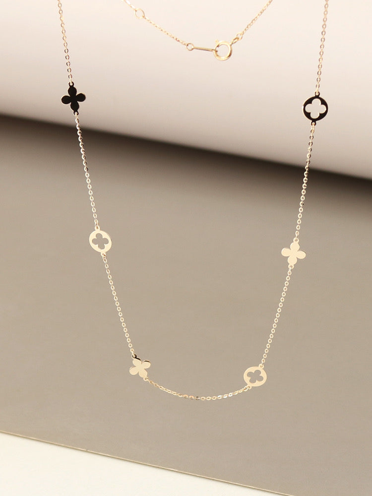 Flower Petal Chain Necklace