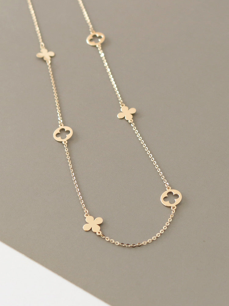 Flower Petal Chain Necklace