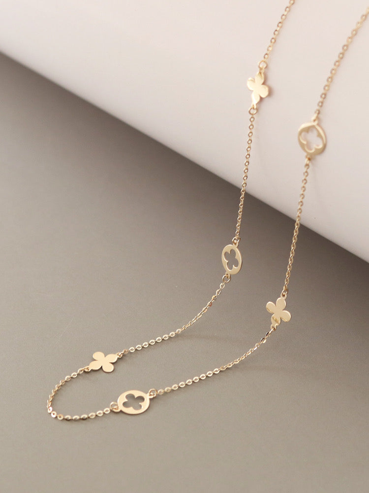 Flower Petal Chain Necklace