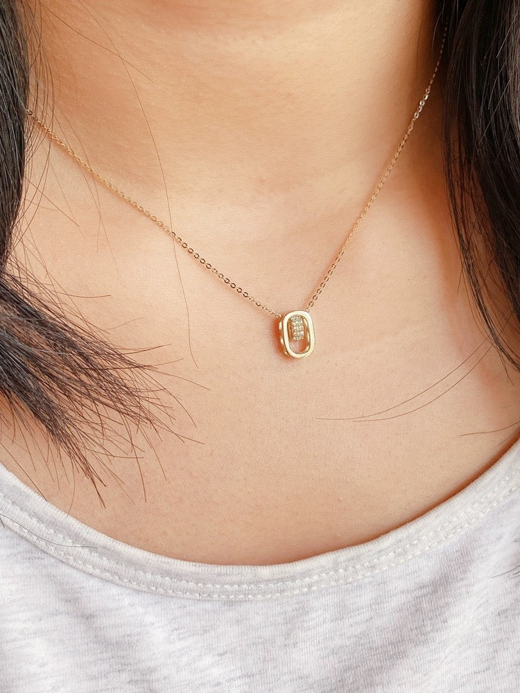 United Jewel Oval Charm Necklace