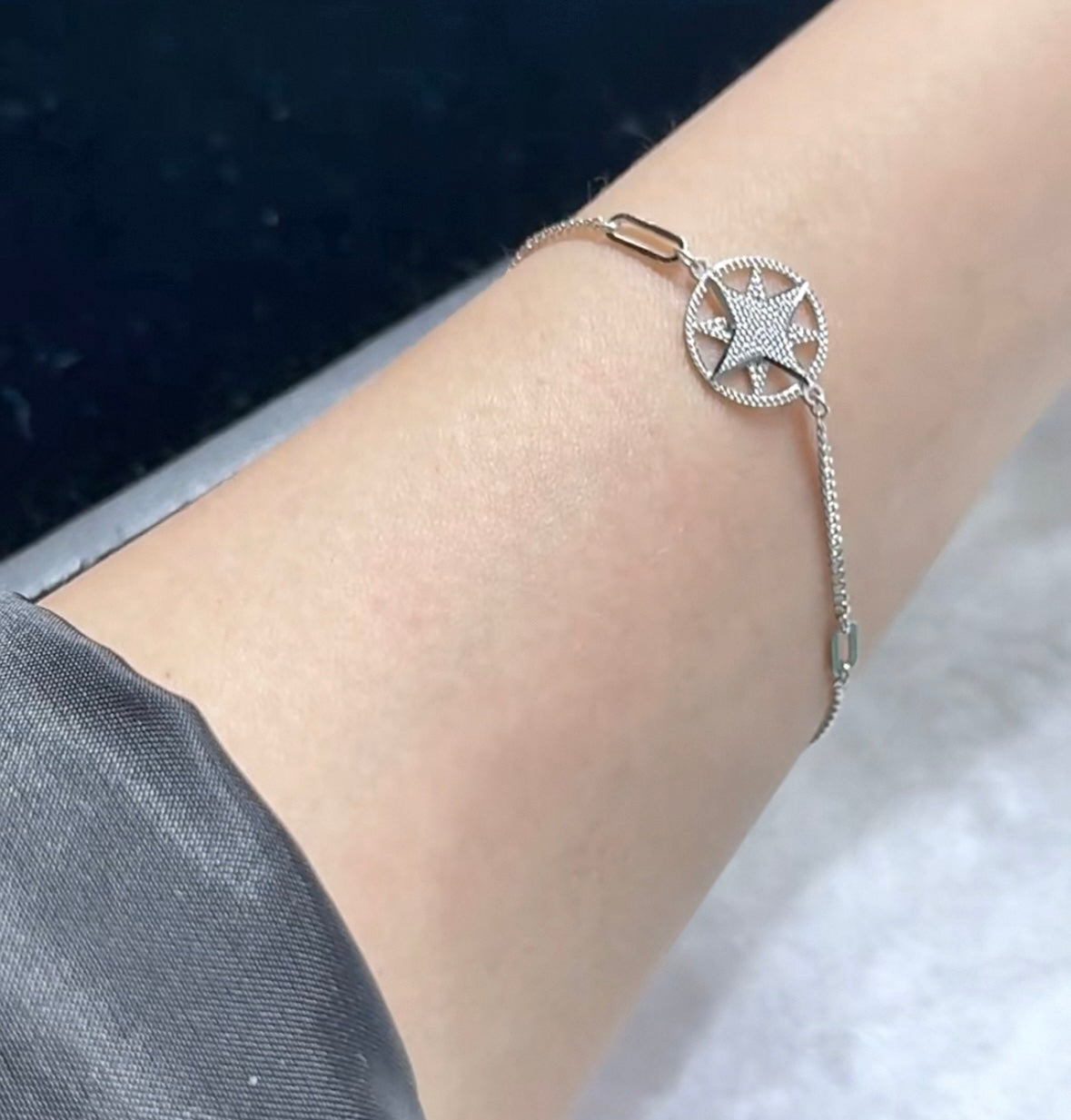 Dimpled Star Charm Bracelet