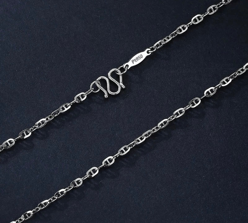 Marine Link Patterned Chain Necklace