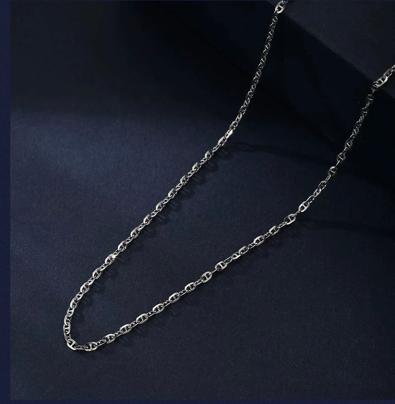 Marine Link Patterned Chain Necklace