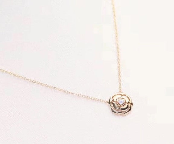 Flower Shield Charm Necklace