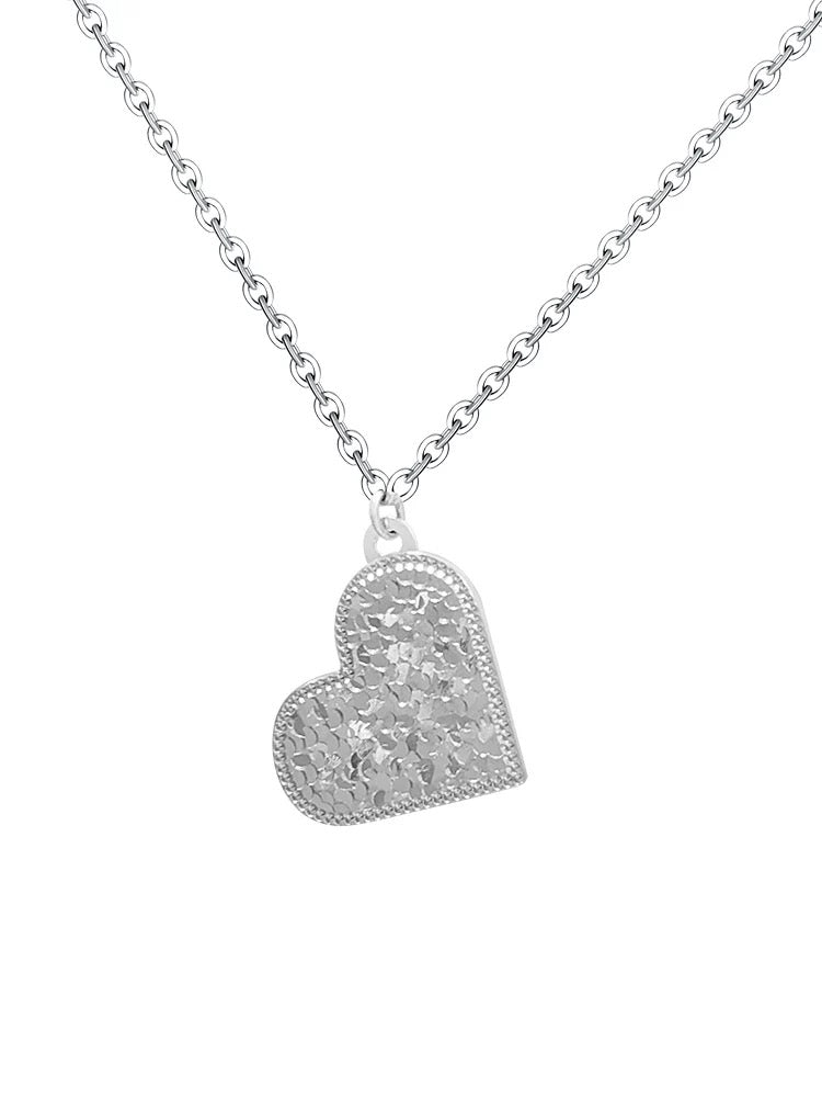 Foiled Dual Heart Dish Charm Necklace