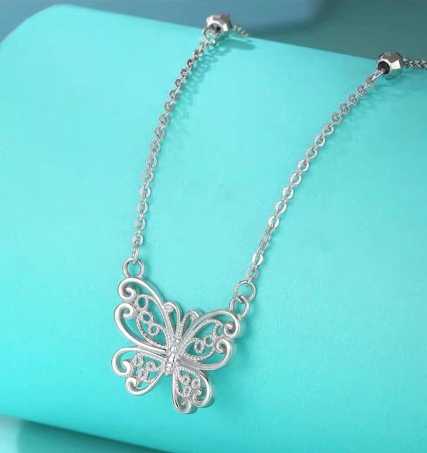 Floral Butterfly Necklace